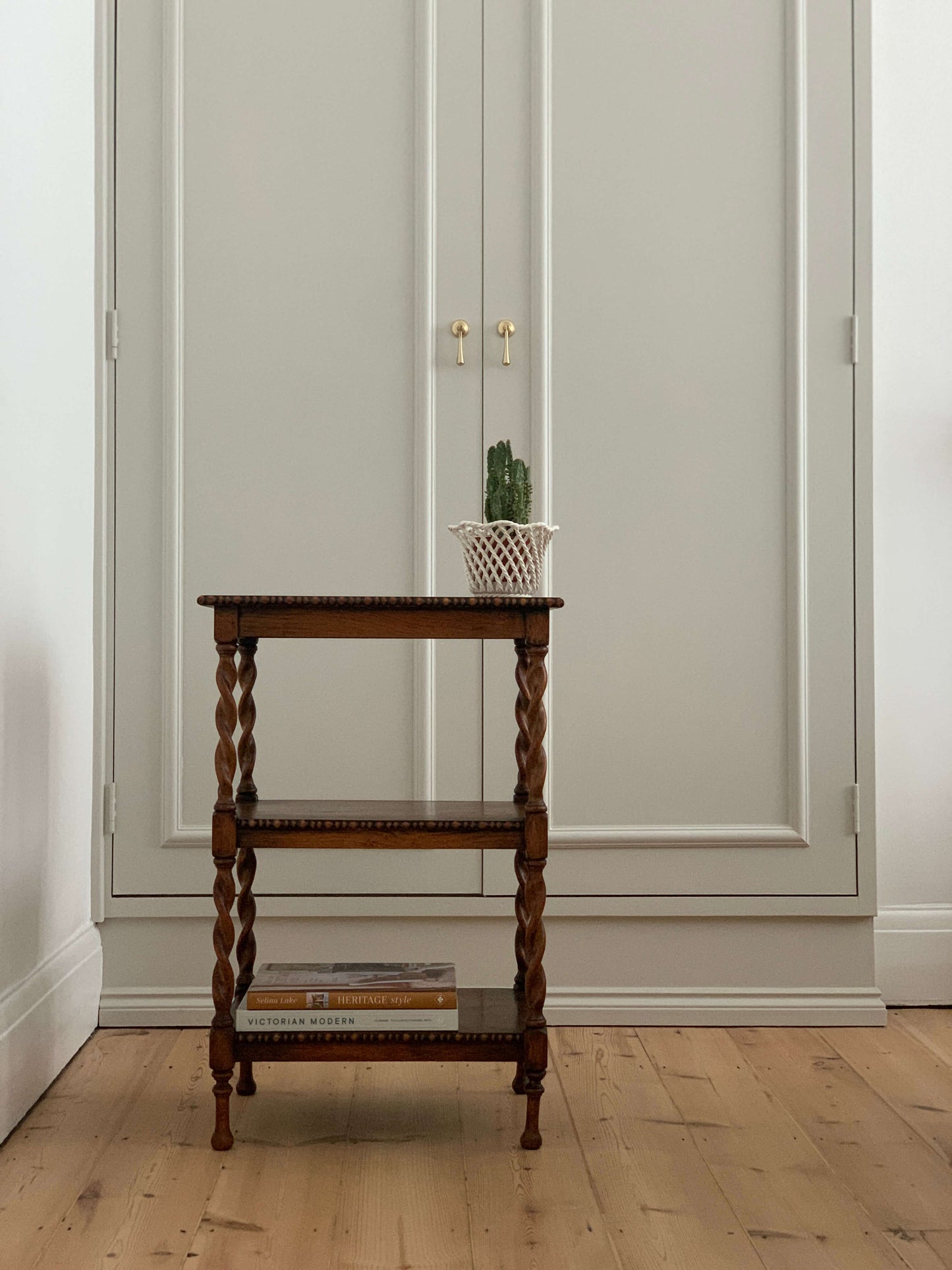 Antique three-tiered barley twist table