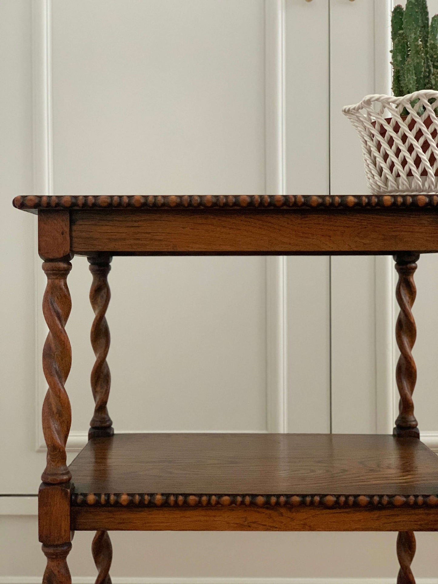 Antique three-tiered barley twist table