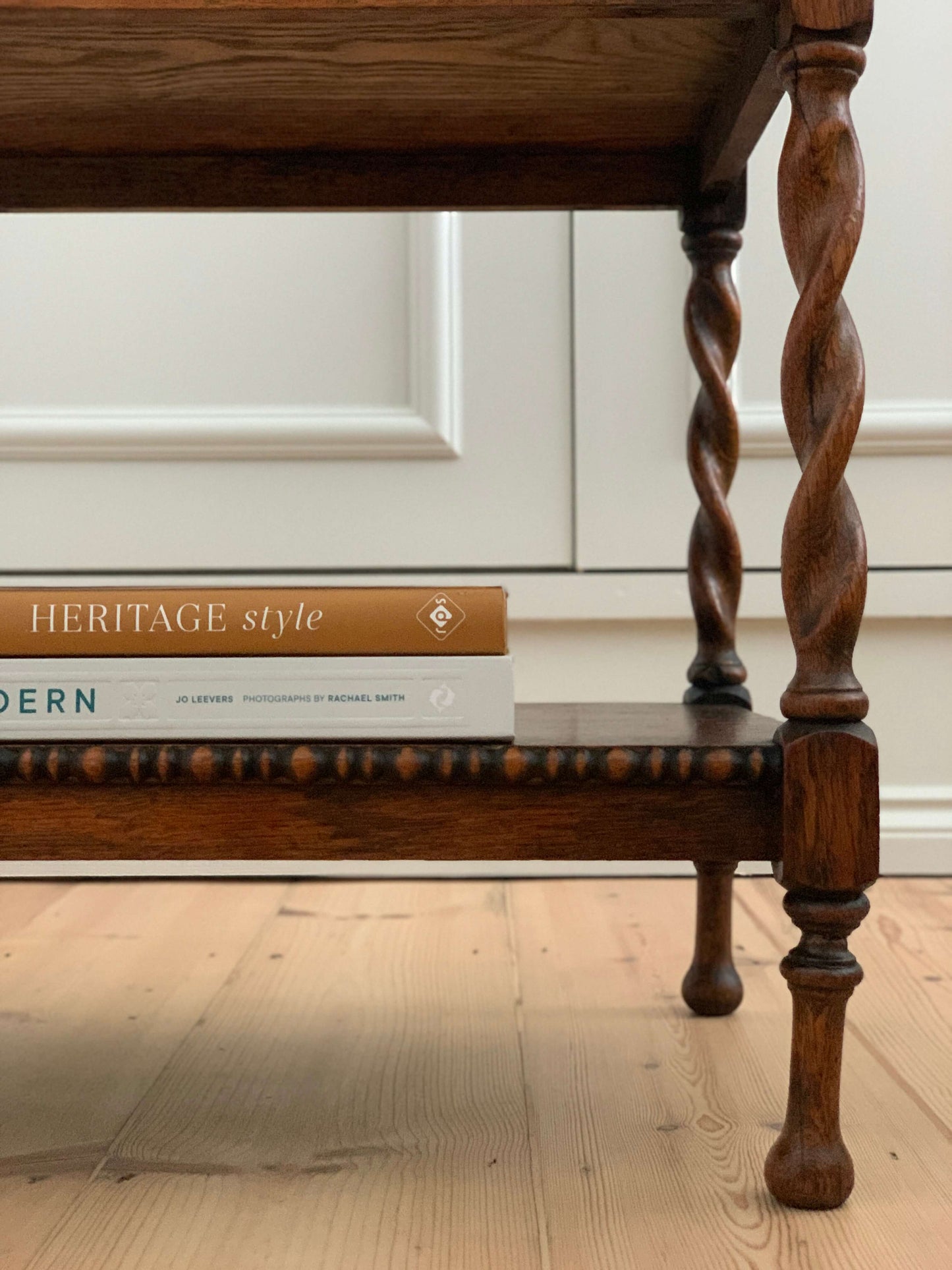 Antique three-tiered barley twist table