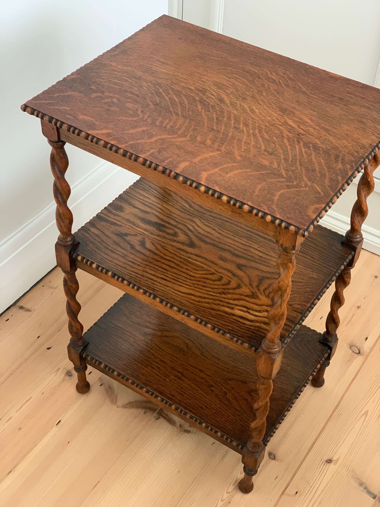 Antique three-tiered barley twist table