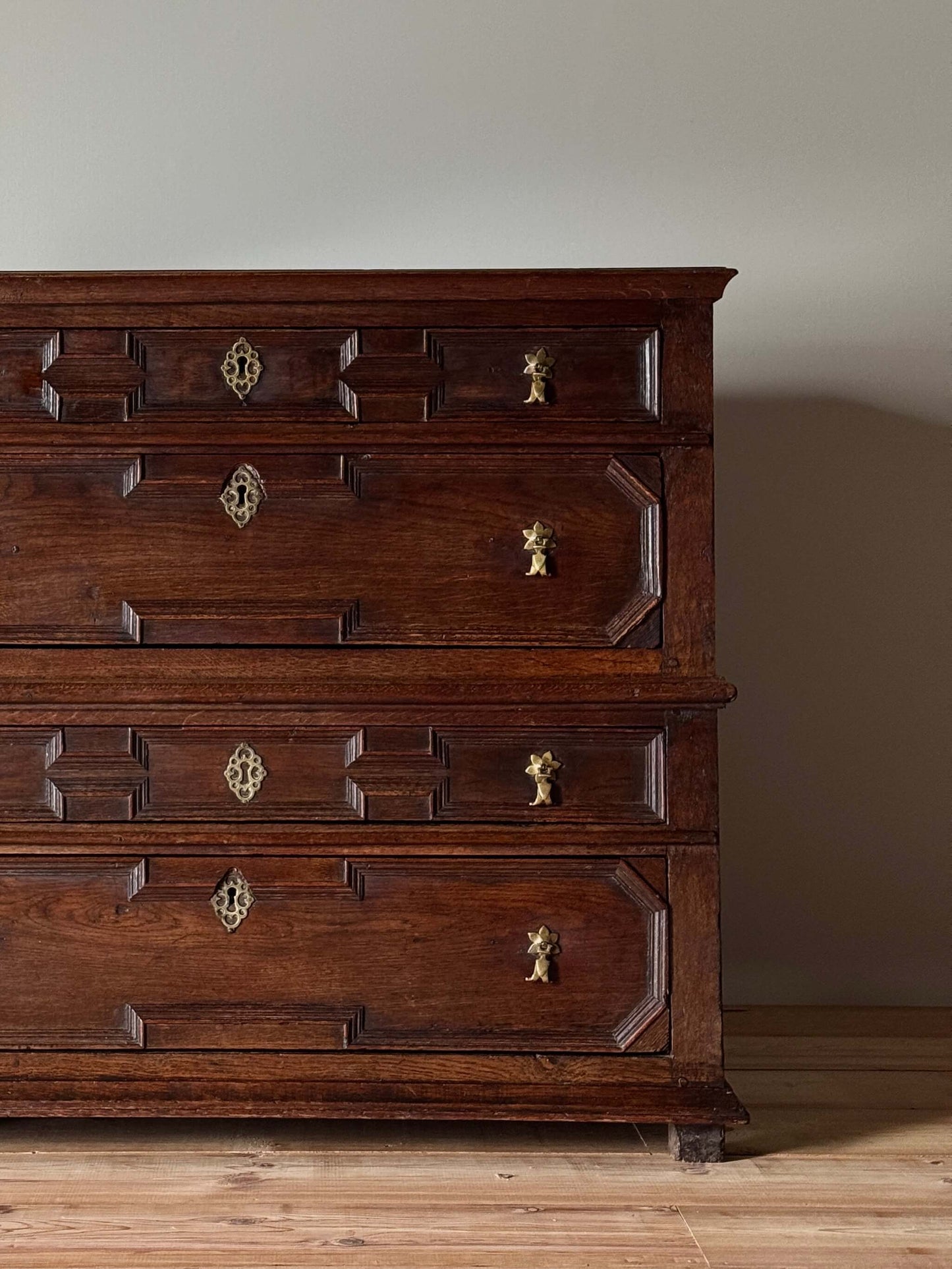 17th century antique oak chest of drawers