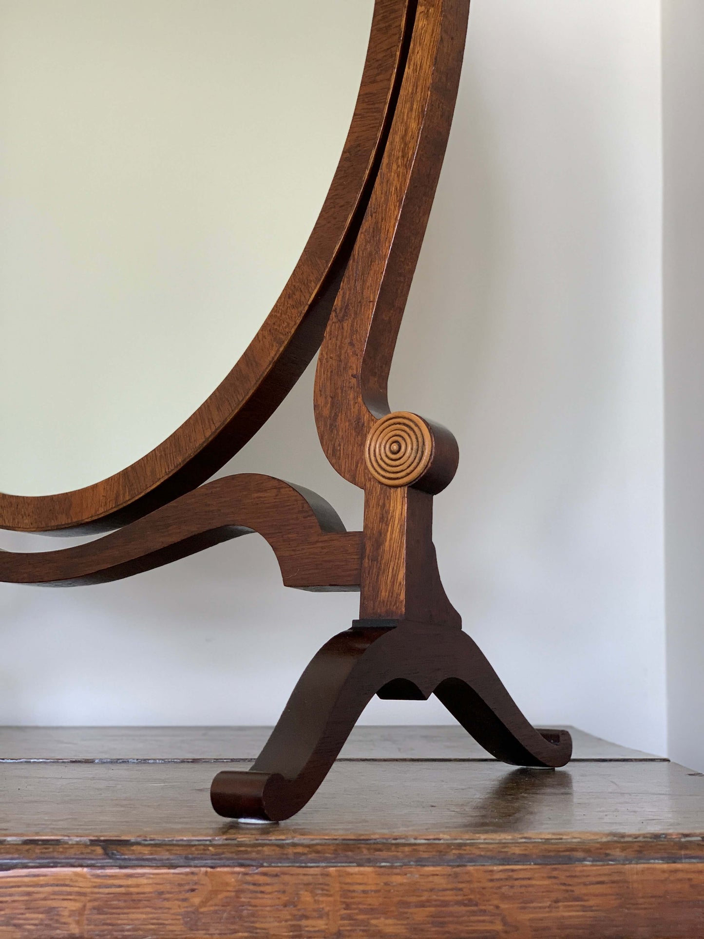 Antique oval dressing table mirror