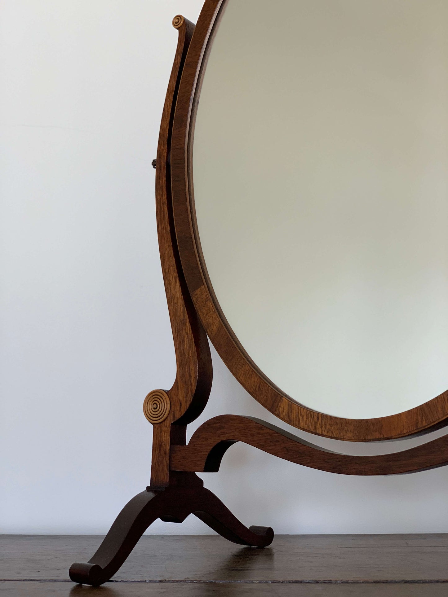 Antique oval dressing table mirror