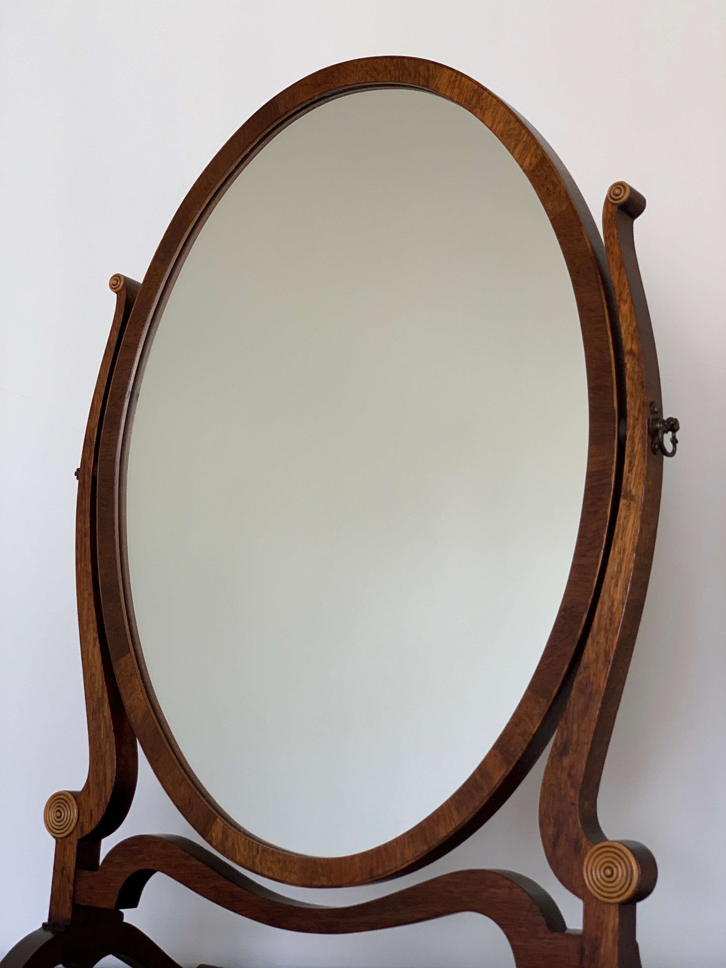 Antique oval dressing table mirror