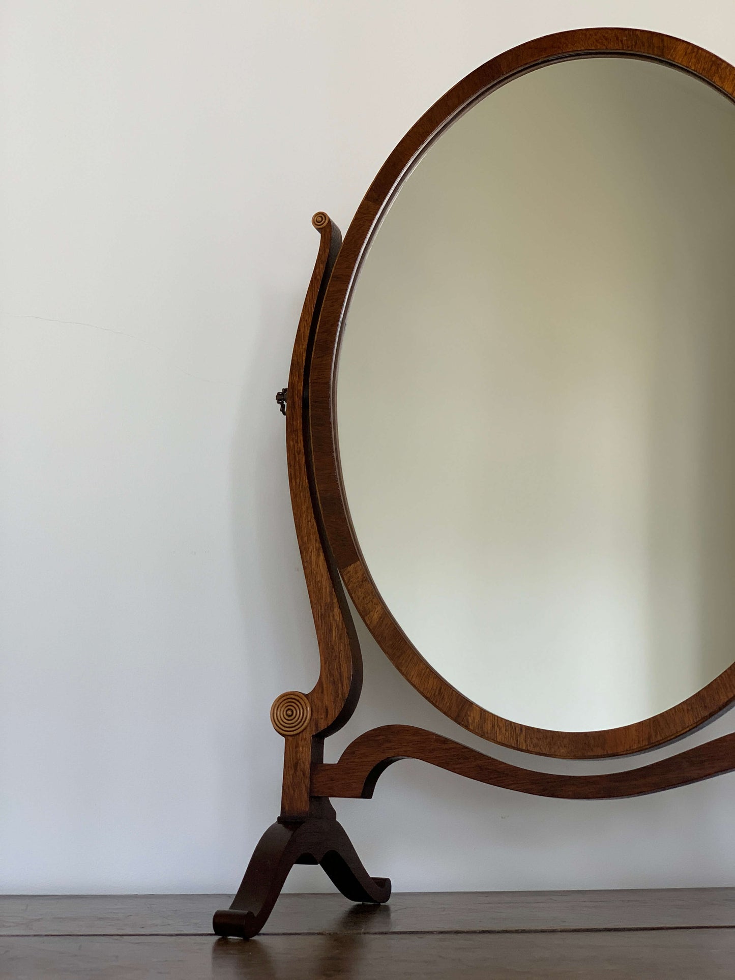 Antique oval dressing table mirror