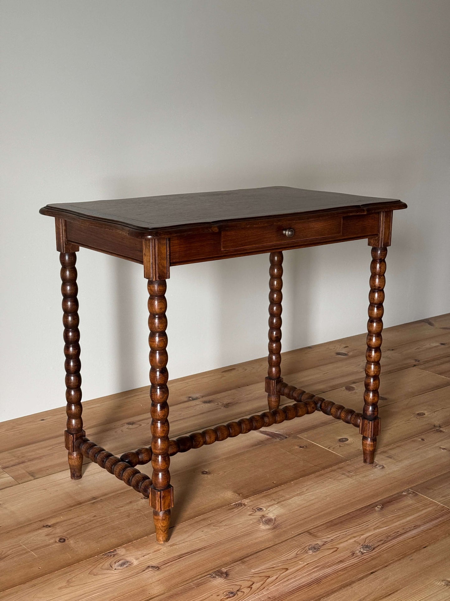 French vintage bobbin console table with drawer