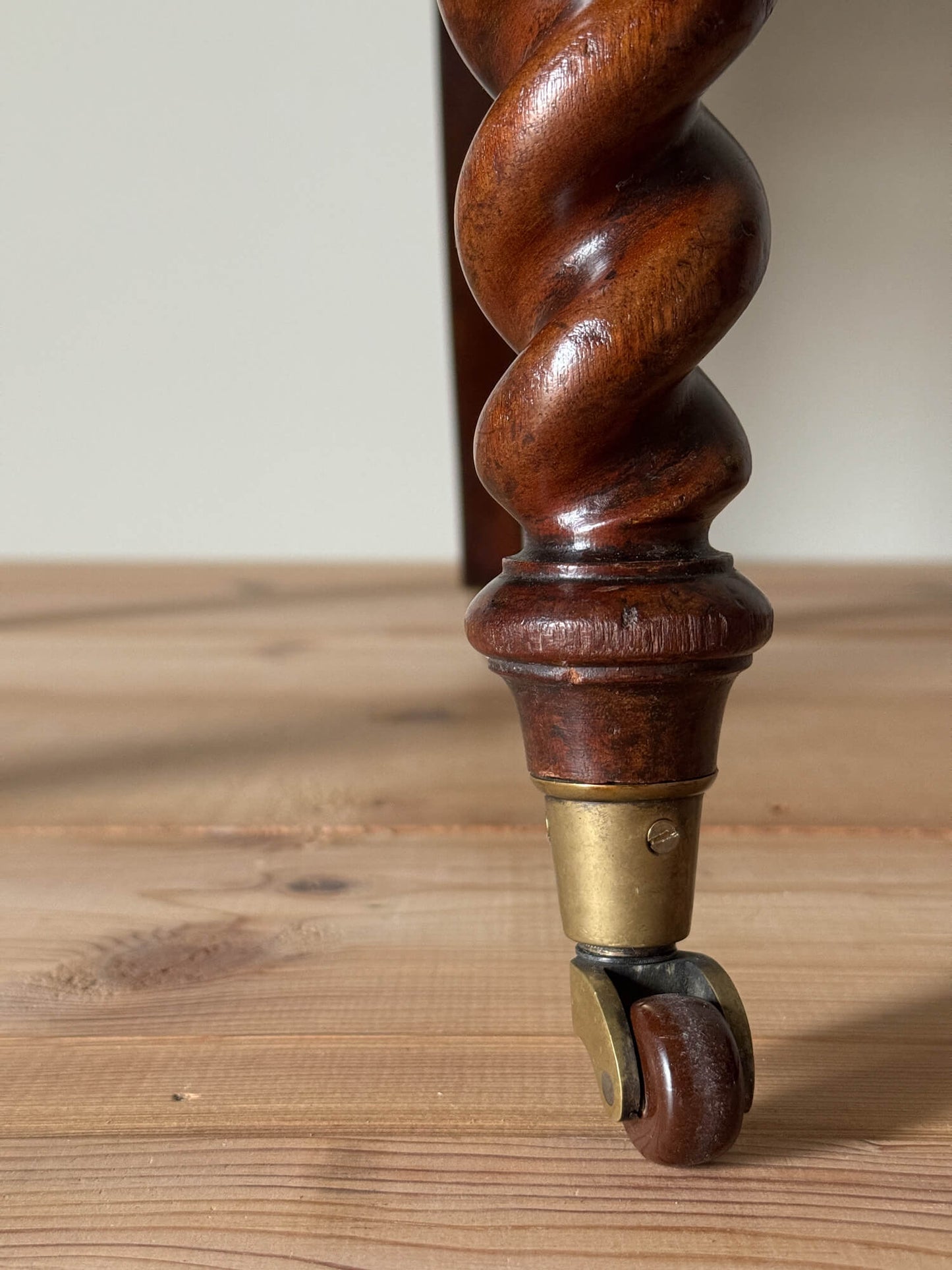 Antique occasional chair raised on barley twist legs