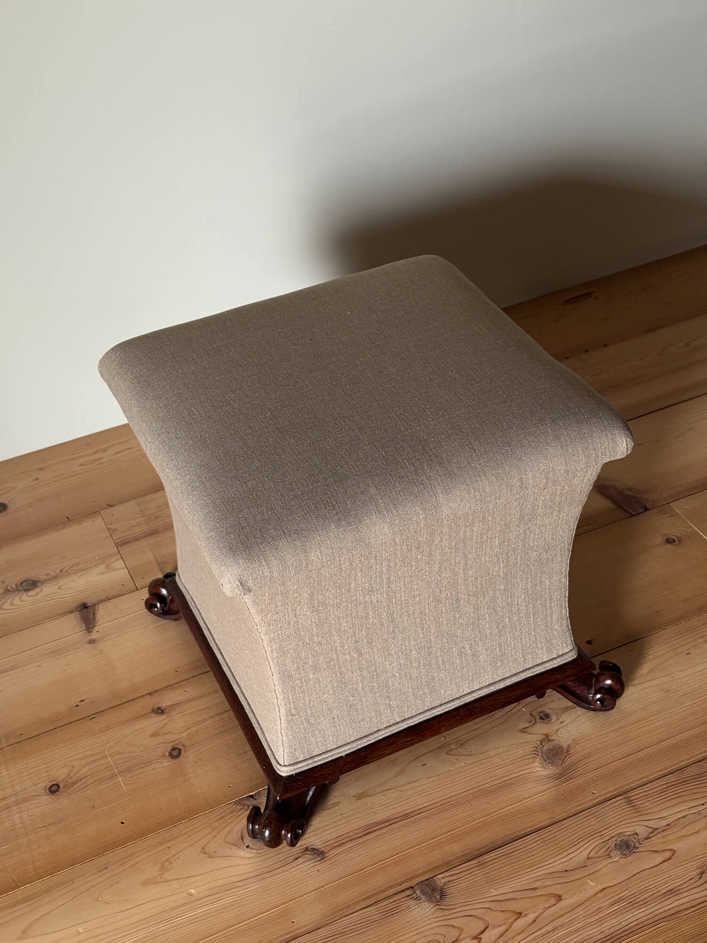 Antique Victorian rosewood upholstered stool