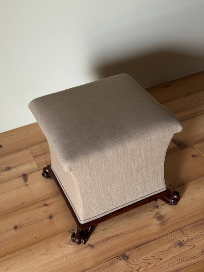 Antique Victorian rosewood upholstered stool