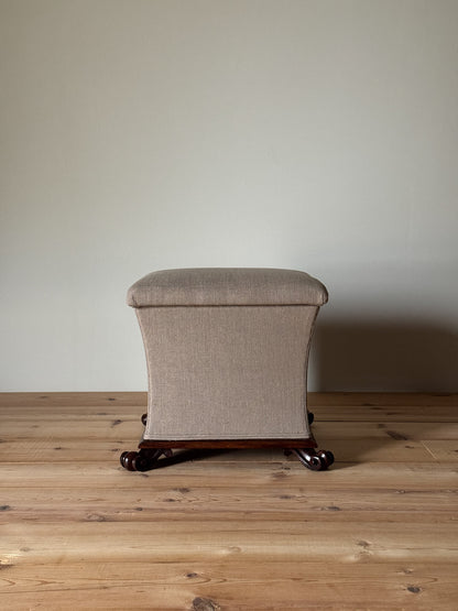 Antique Victorian rosewood upholstered stool