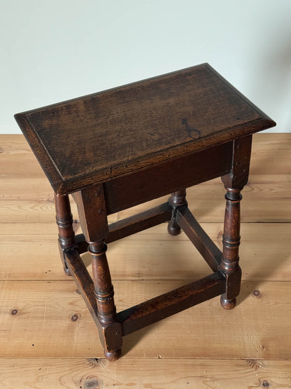 Antique English oak-joint stool