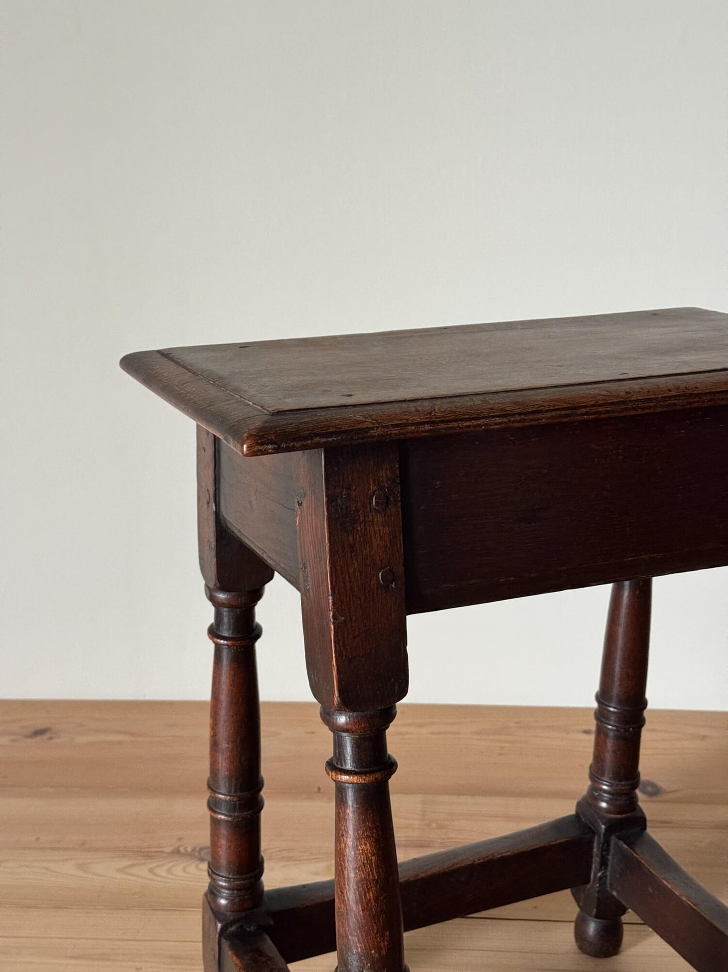 Antique English oak-joint stool