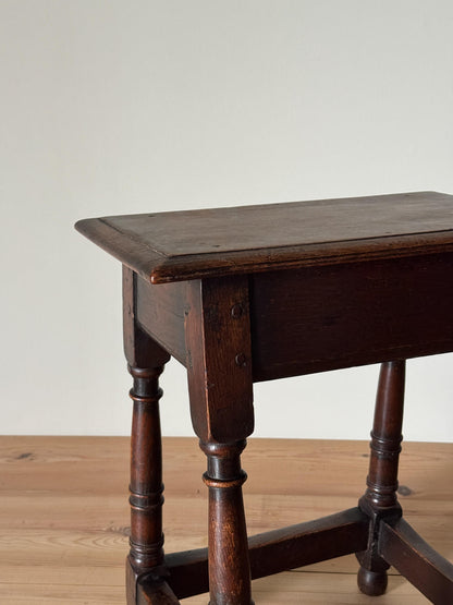 Antique English oak-joint stool