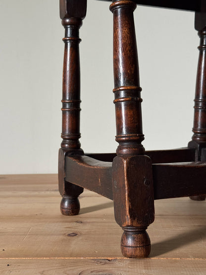 Antique English oak-joint stool