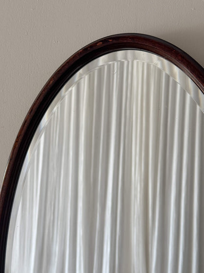 Victorian mahogany oval mirror