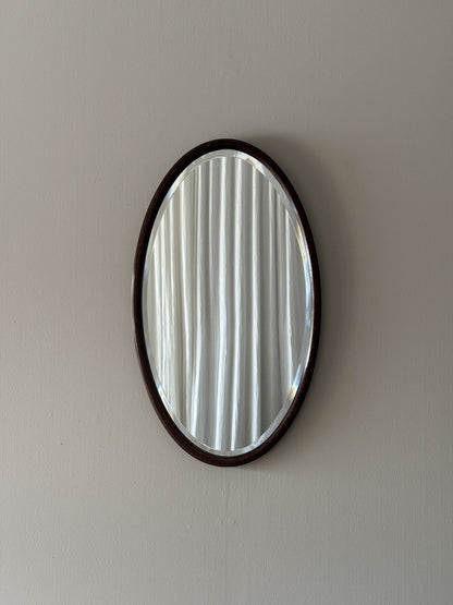 Victorian mahogany oval mirror