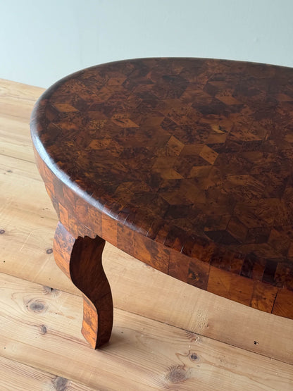 Mid-century burr walnut coffee table
