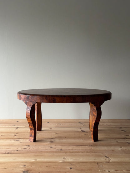 Mid-century burr walnut coffee table