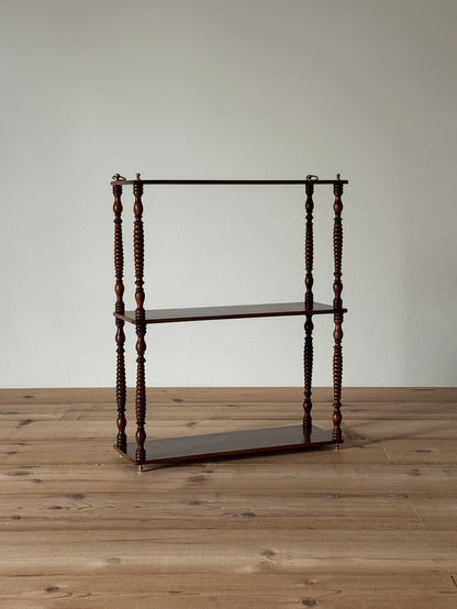 French mahogany bobbin wall shelf