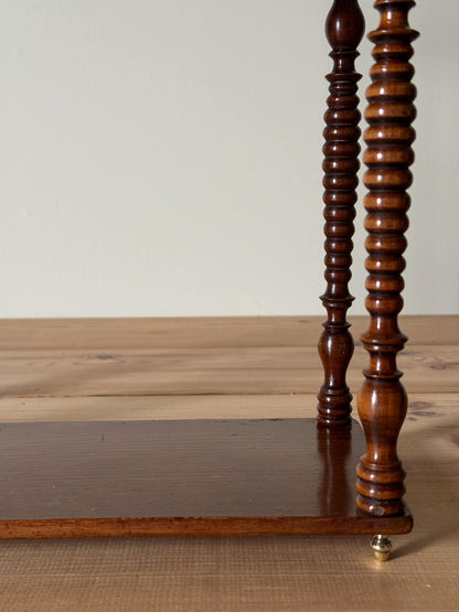 French mahogany bobbin wall shelf