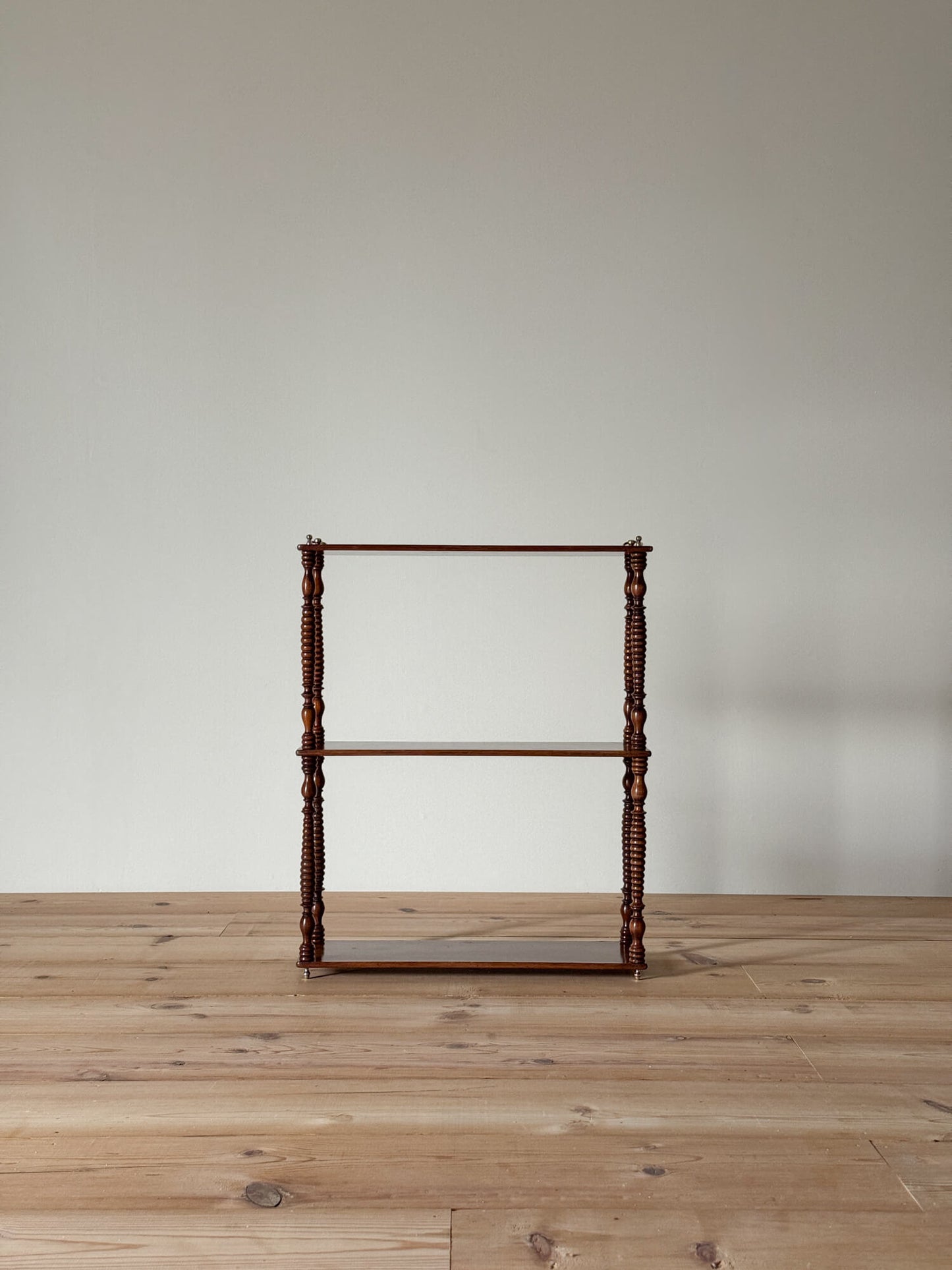 French mahogany bobbin wall shelf
