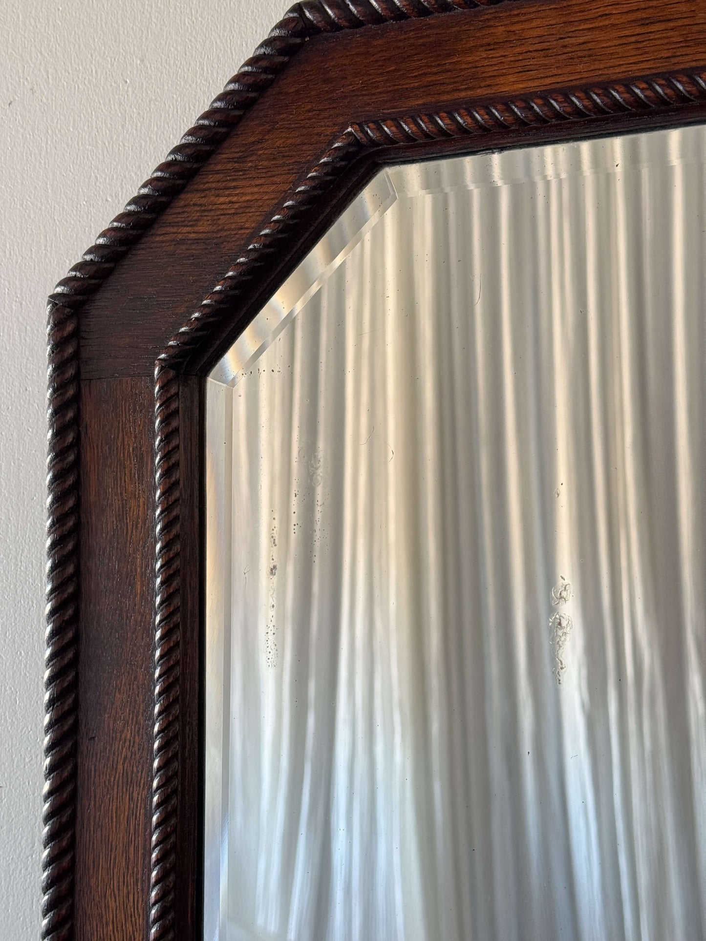 Victorian oak twisted mirror