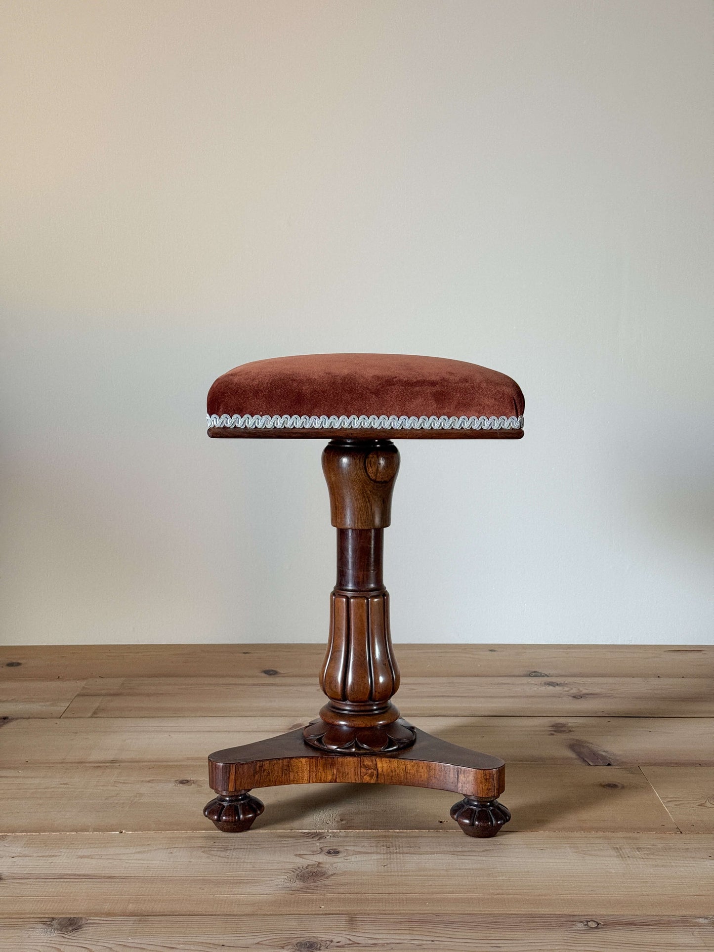 Regency rosewood upholstered stool