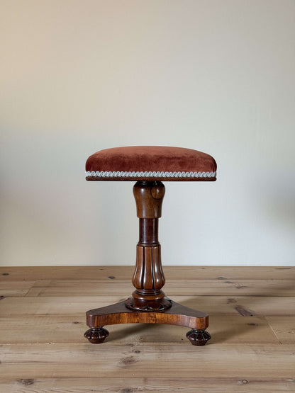 Regency rosewood upholstered stool