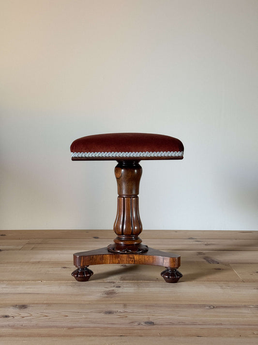 Regency rosewood upholstered stool