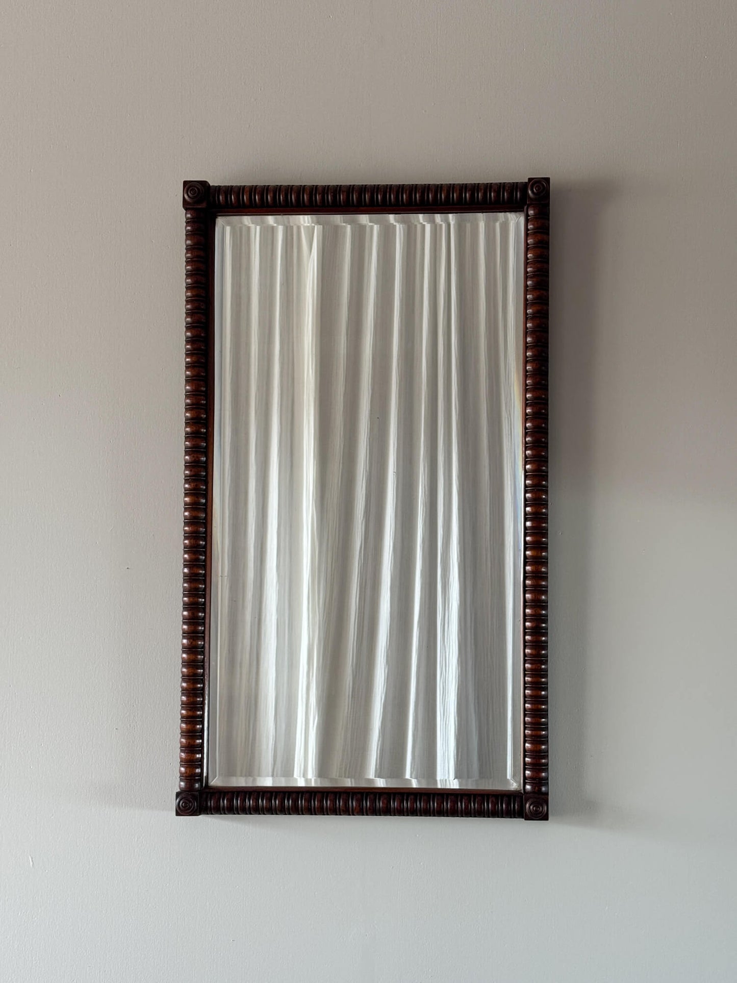 Large antique bobbin mirror