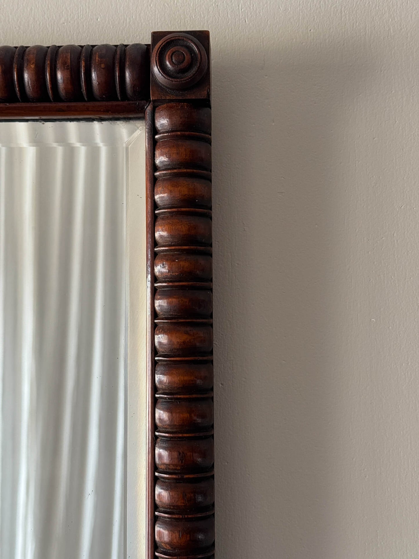 Large antique bobbin mirror