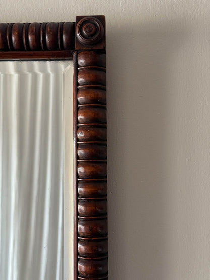 Large antique bobbin mirror