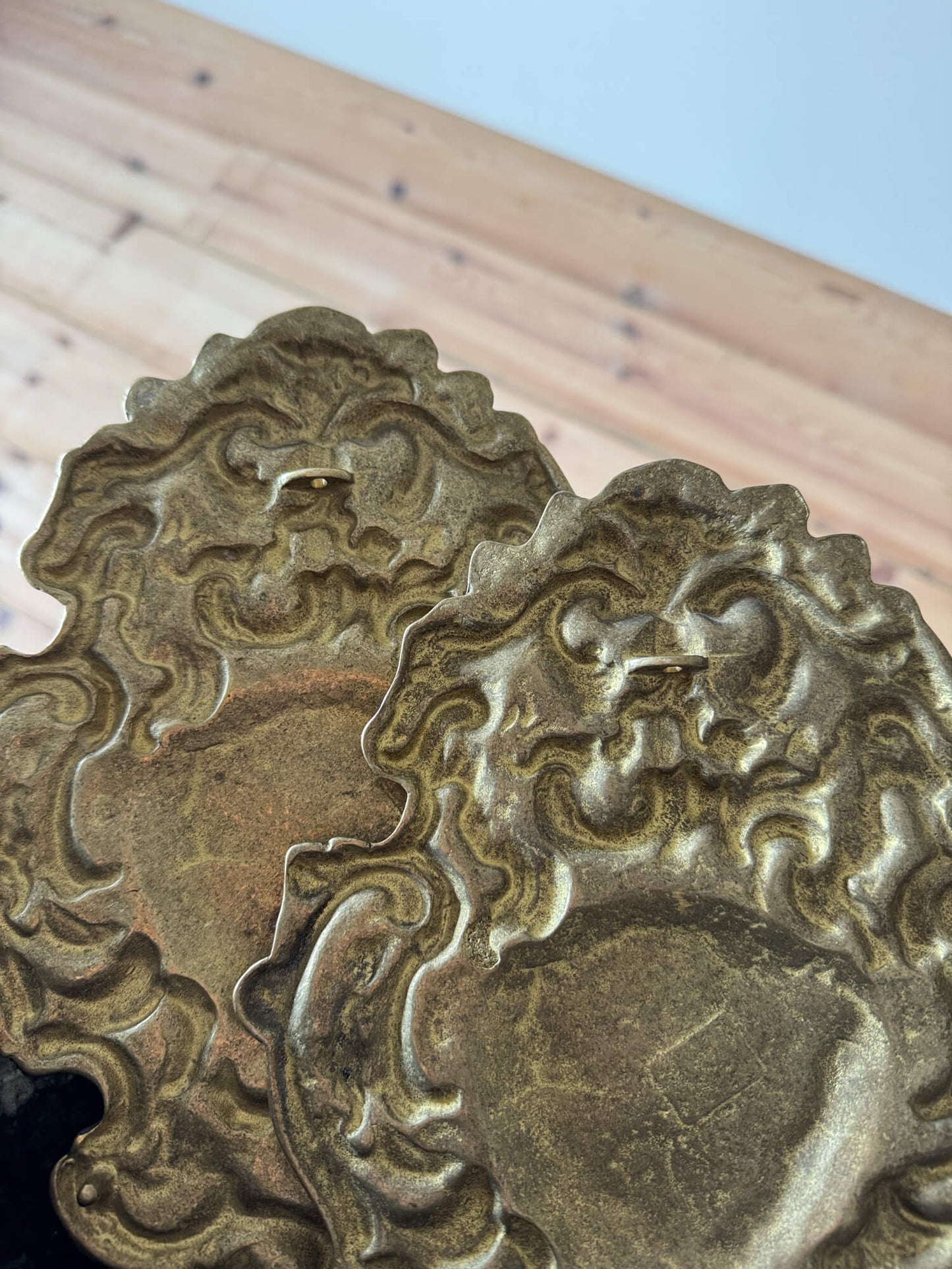 Pair of solid brass candle sconces