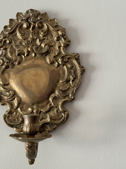 Pair of solid brass candle sconces