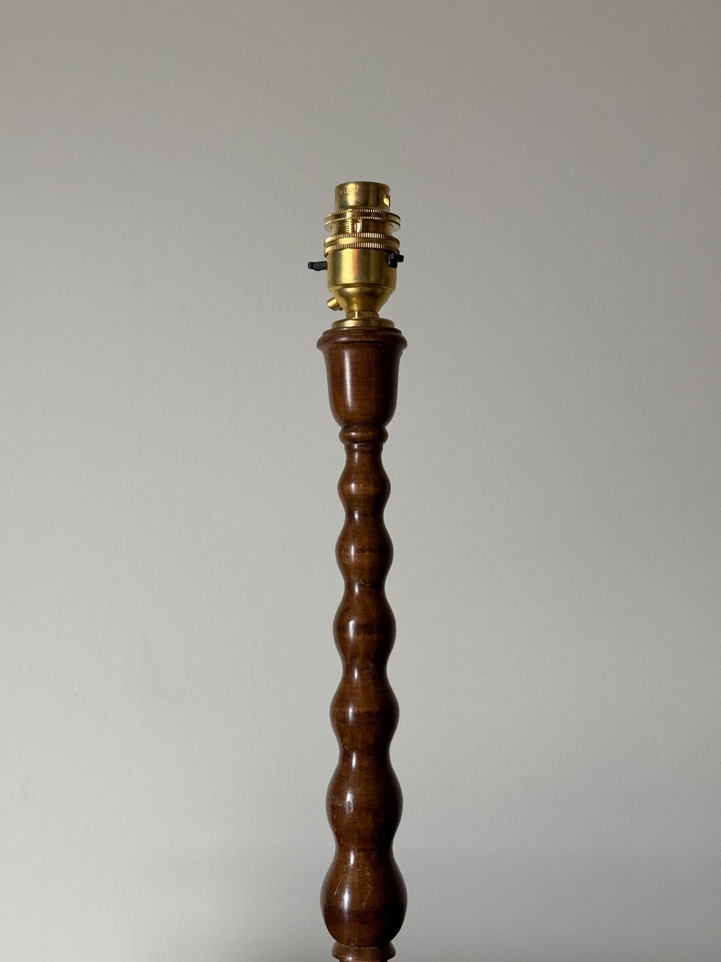 Vintage wooden bobbin table lamp