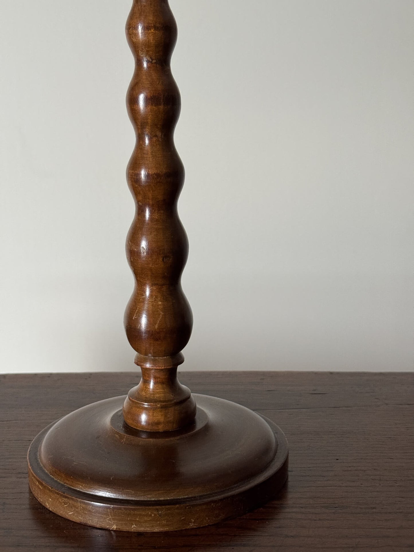 Vintage wooden bobbin table lamp