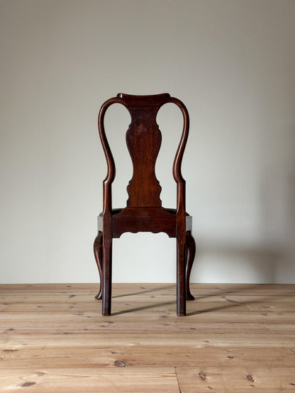 Antique Georgian country chair with needlework seat