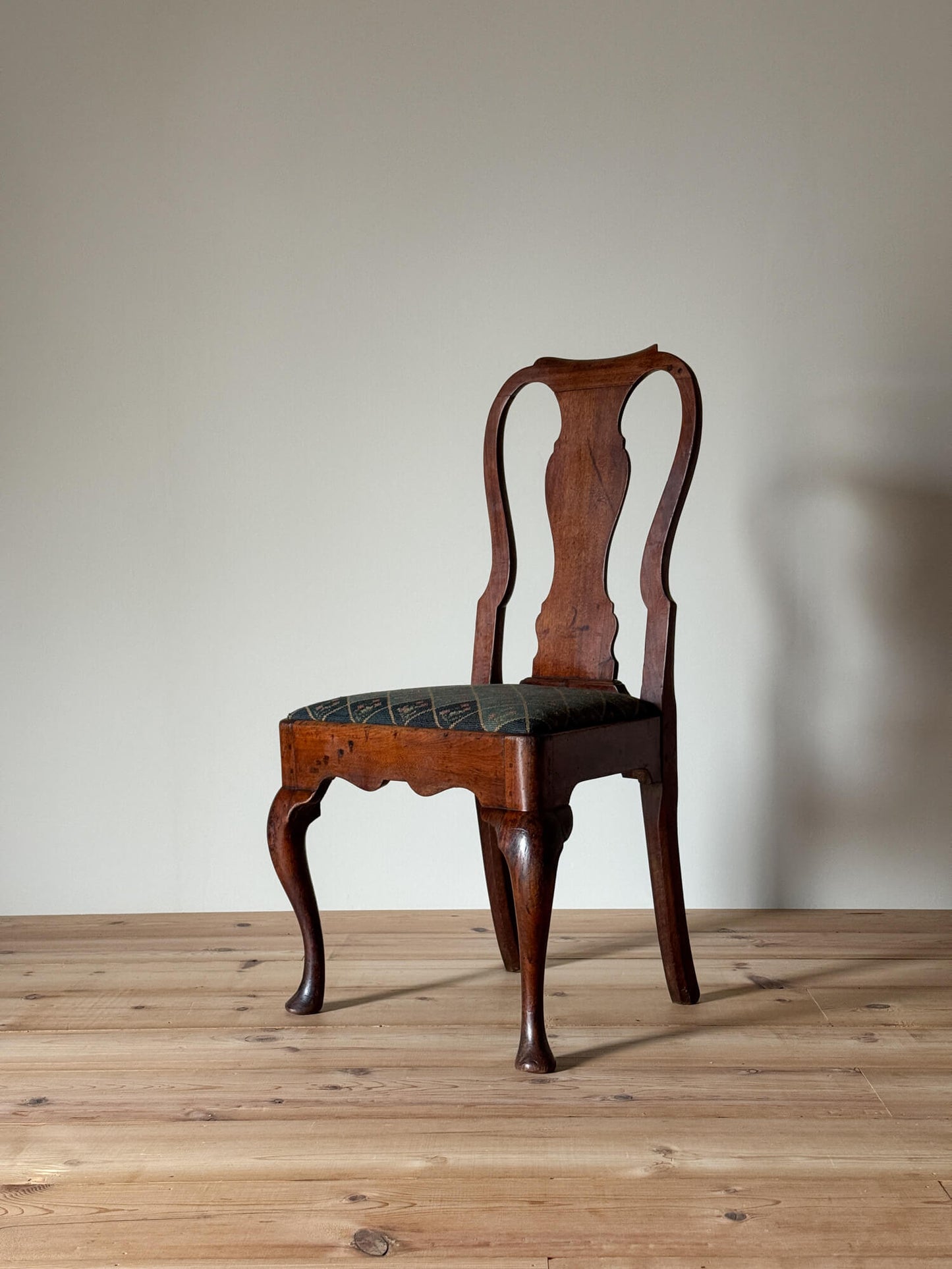 Antique Georgian country chair with needlework seat