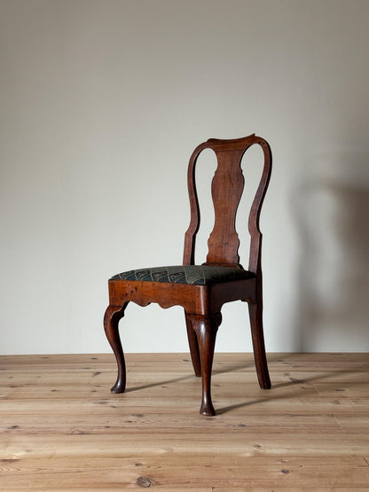 Antique Georgian country chair with needlework seat