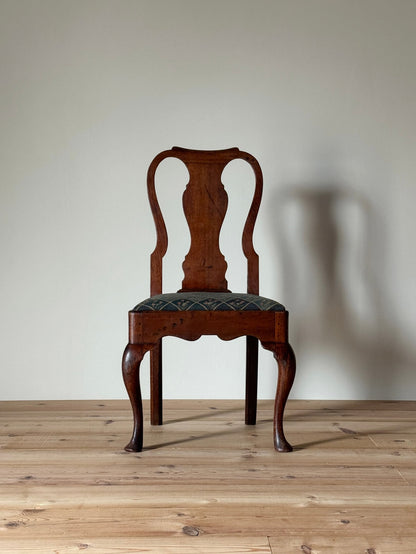 Antique Georgian country chair with needlework seat