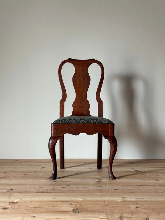 Antique Georgian country chair with needlework seat
