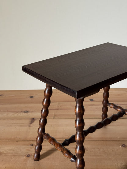 French vintage rectangular bobbin side table