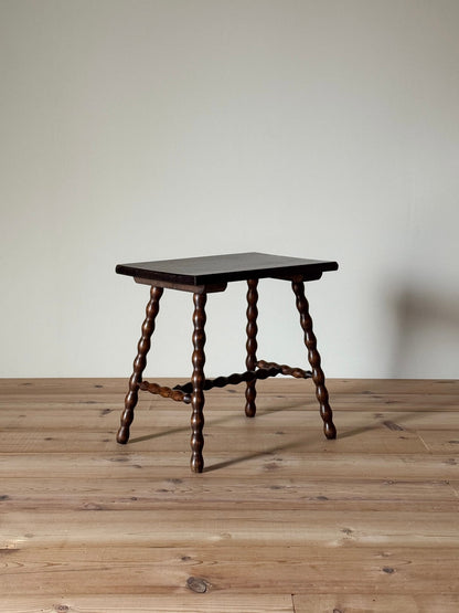 French vintage rectangular bobbin side table