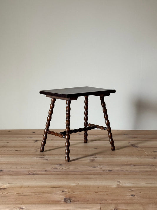 French vintage rectangular bobbin side table