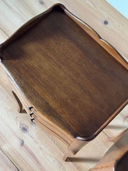 Pair of French vintage bedside tables with three drawers
