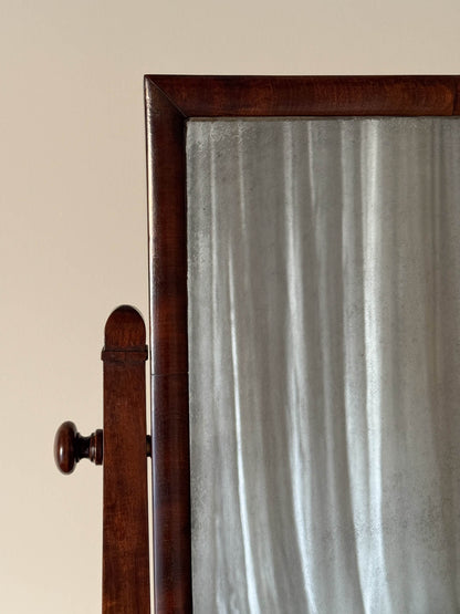 Antique Victorian mahogany table mirror with drawer