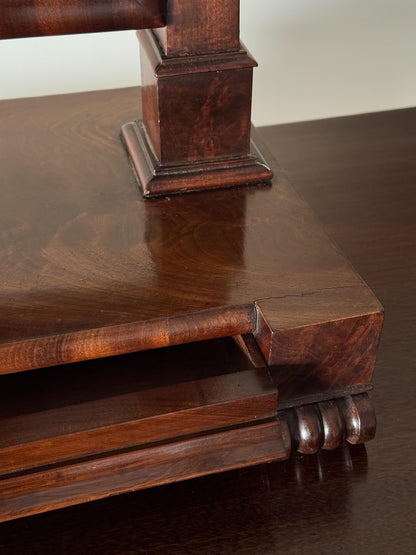 Antique Victorian mahogany table mirror with drawer