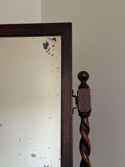 Edwardian barley twist table-top dressing mirror