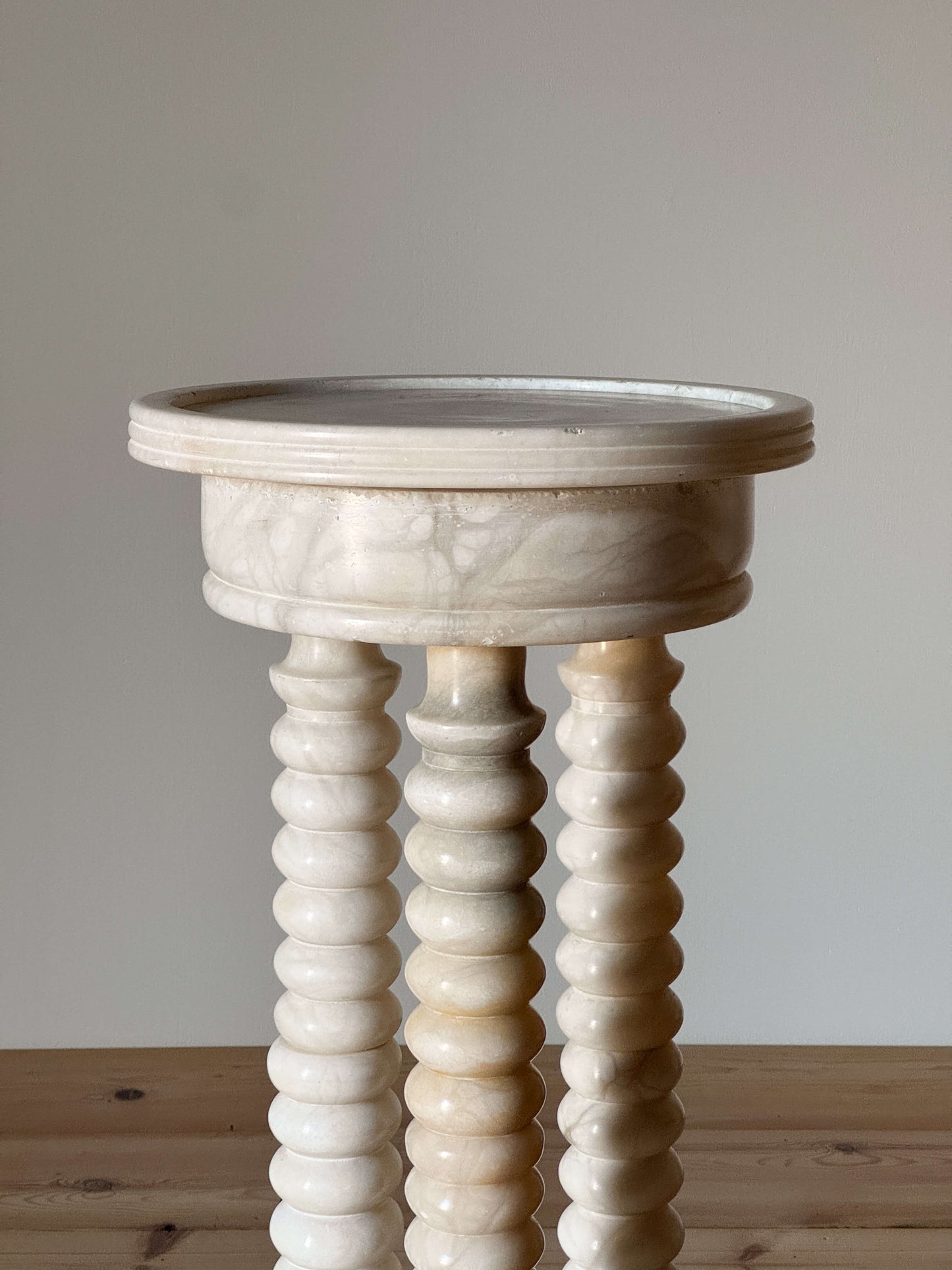 French vintage bobbin marble plinth