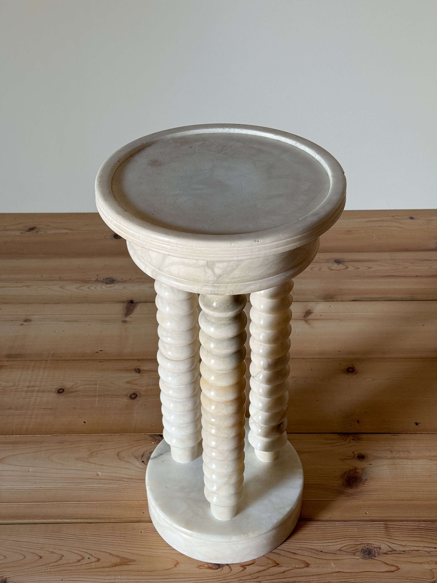 French vintage bobbin marble plinth